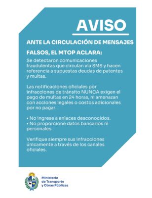 Ministerio de Transporte advirtió sobre mensajes falsos para el cobro de multas